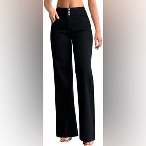 Roswear Classic Black Women's Jeans size Medium Wide leg